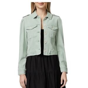Paige Utility Jacket Cropped Denim Packet Jacket XS